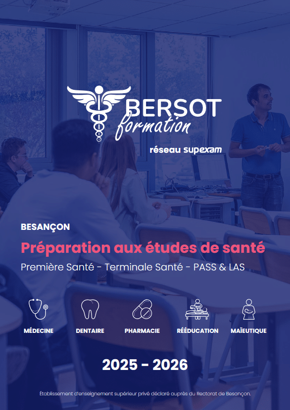 Brochure 2025-2026 Bersot Formation – prépa médecine PASS et LAS à Besançon